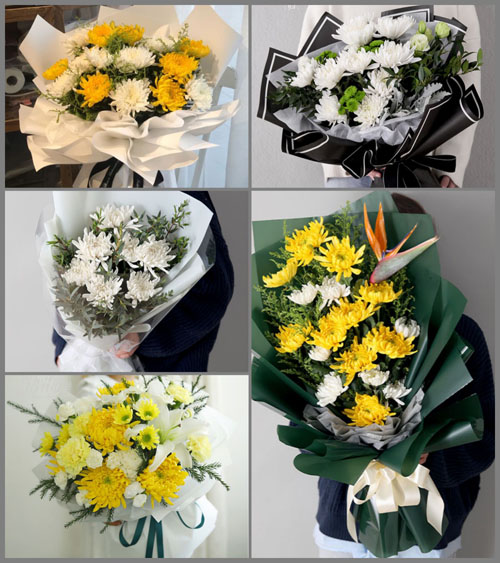 山东莱芜莱城区鹏泉街道中陈家峪村白事花束代送